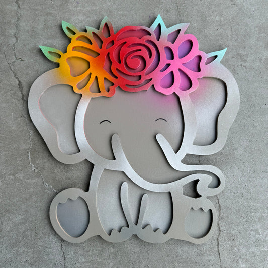 Wunderschönes Wandbild mit Zauberblüten-Elefant