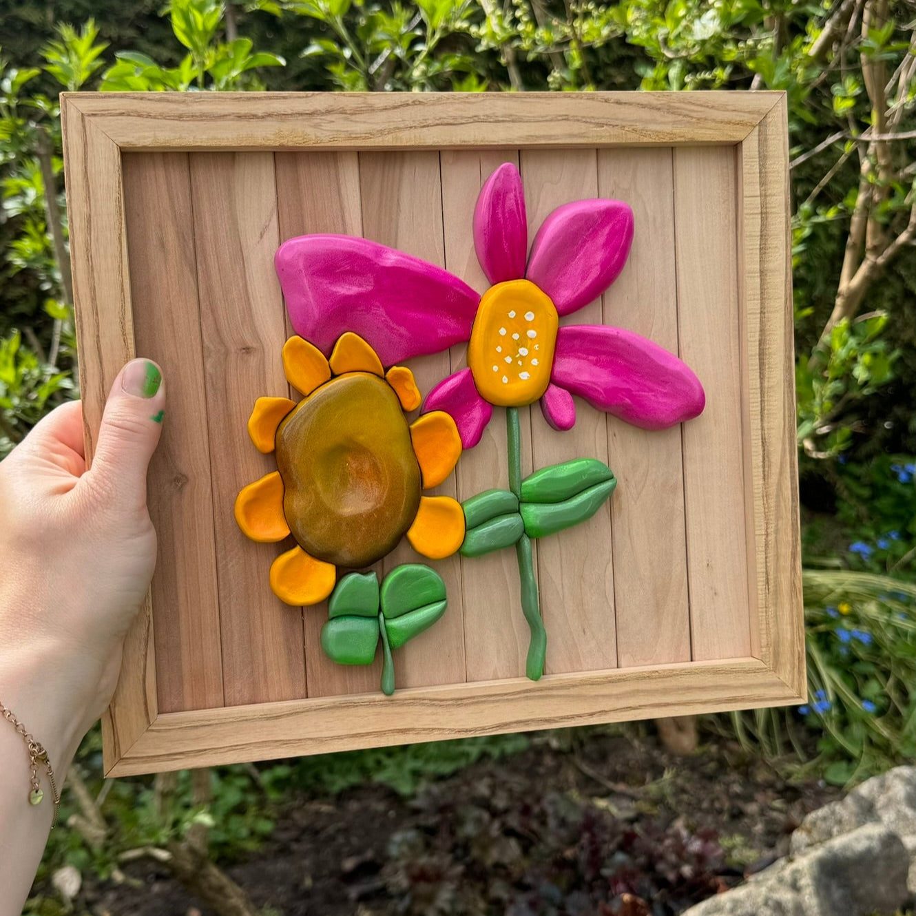 Deine Kinderzeichnung als Holzunikat, ca. 28 x 28cm