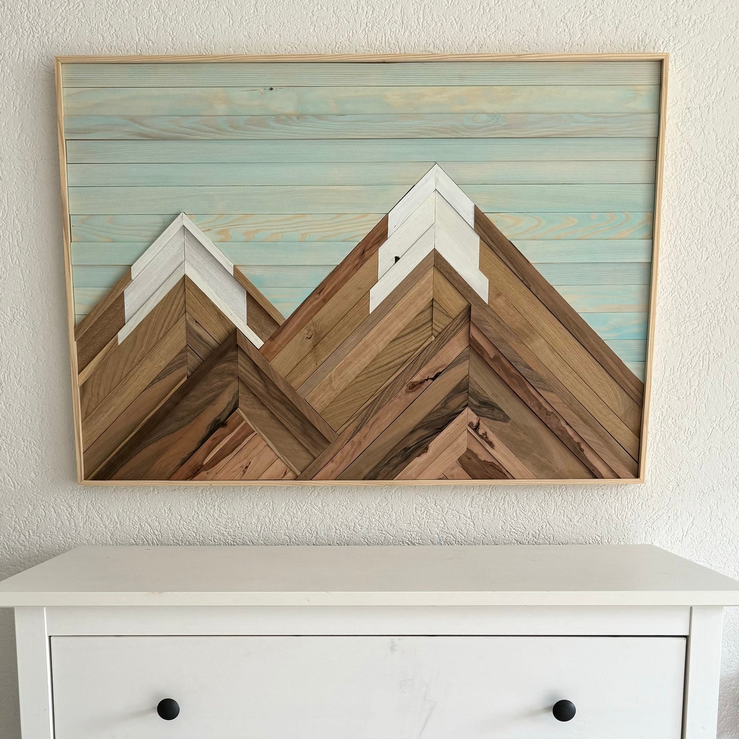 Holzmosaik "Mountain View“ 100x80cm