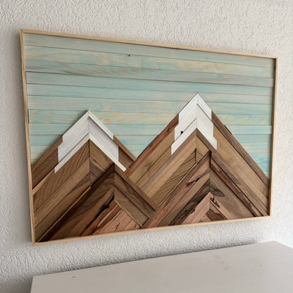 Holzmosaik "Mountain View“ 100x80cm